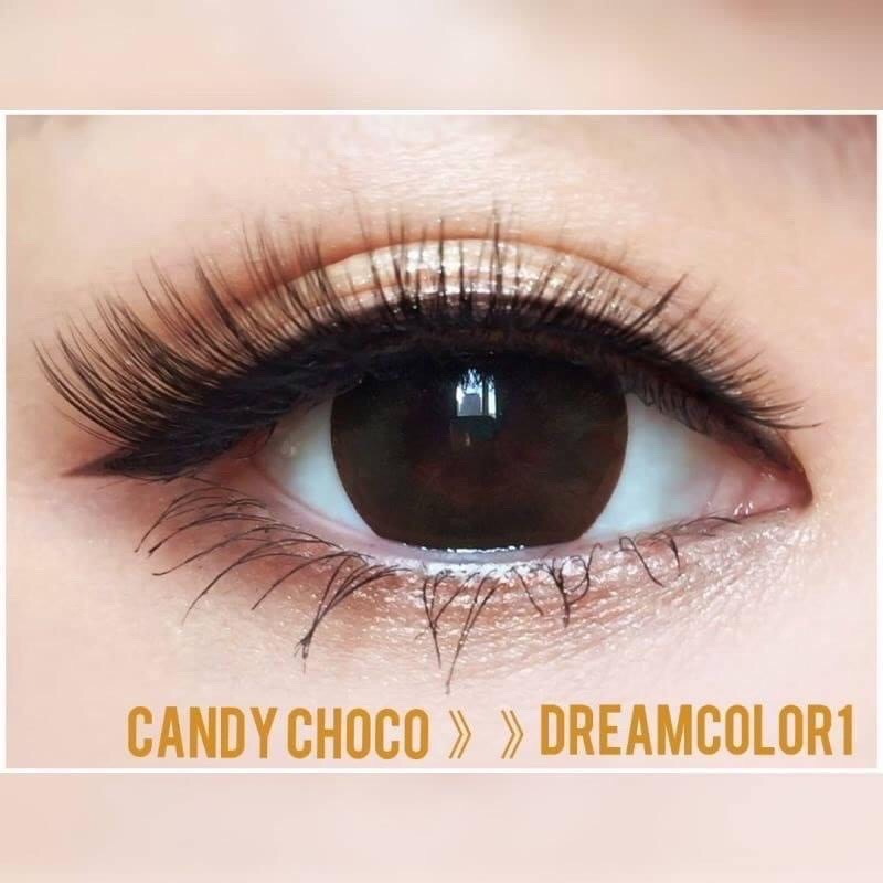 ลดราคา Candy Choco สีช็อคโก้ Brown Dream Color1 ฝาม่วง คอนแทคเลนส์ contact lens สายตาสั้น ตาโต Sale