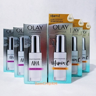 แท้ 30ml Olay Luminous Acinamide AHA Vitamin C Super Serum โอเลย์ ลูมินัส ไนอะซินาไมด์ เอเอชเอ ซุปเปอร์ เซรั่ม 30มล.