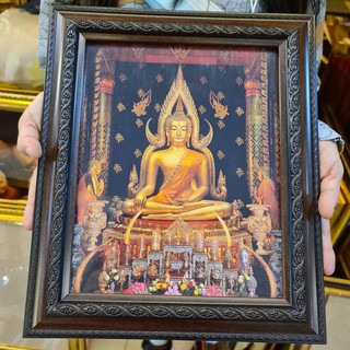 พระพุทธชินราช ใส่กรอบ พร้อมใส่กระจก 28x30 ซม. แขวนผนัง เสริมฮวงจุ้ย ของขวัญ ของที่ระลึก ขึ้นบ้านใหม่ เกษียณ วันเกิด