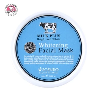 BEAUTY BUFFET SCENTIO MILK PLUS WHITENING Q10 FACIAL MASK -มิลค์พลัส ไบร์ แอนด์ ไวท์ เฟเชียล มาส์ค (100 ml)