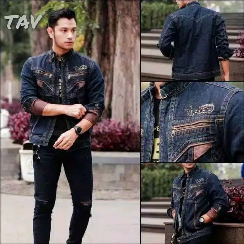สินค้าใหม่ LATEST MENS JEANS JACKET THICK MATERIAL Gakuran Genji Crows Zero Su F Bandung Boys Trend 
