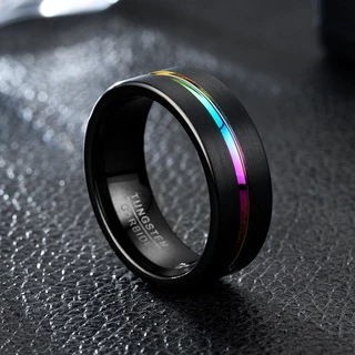 แหวนเหล็กไทเทเนียม กว้าง 8 มม. สีใหม่ เครื่องประดับแฟชั่น สําหรับผู้ชาย