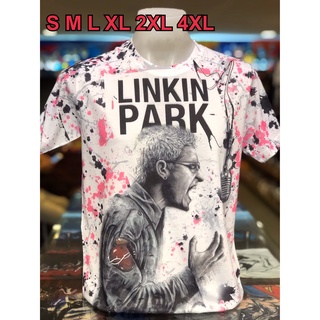 เสื้อวง Linkin Park OVP (โอเวอร์ปริ้นท์) แขนสั้น ผ้าคอตตอนผสมโพลี พิมลายทั้งตัว