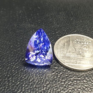 Tanzanite 7.15 กะรัต ขนาด 10.0 x 13.8 x 8.1 mm. เกรดสวยท๊อป IF ไฟพุ่งมากๆ #สวยเต็มสิบไม่หัก พลอยดิบ จากแทนซาเนีย อาฟริกา