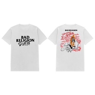 เสื้อยืดคอกลมเสื้อยืด ลายวงร็อคเกอร์สตาร์ ศาสนาเลวร้าย 1988 Tour สีขาวS-5XL