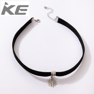 Festive Simple Ornaments Christmas Snowflake Necklaces Geometric Hollow Collars for girls for