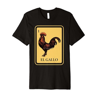 เสื้อยืด พิมพ์ลาย Mexican El Gallo Lottery Traditional Rooster Bingo Card Game พรีเมี่ยม