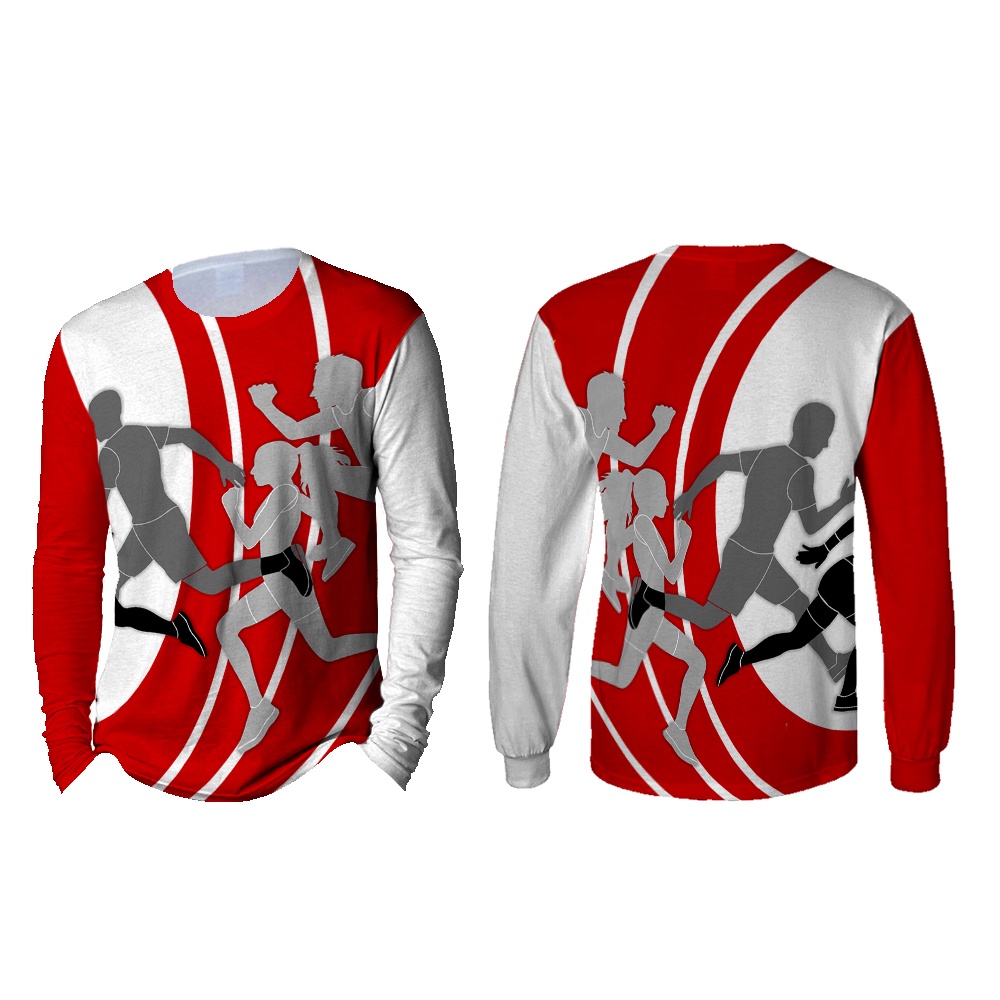 TiniShop - KEEP RUNNING Full Print Mens Long T-Shirt / Keep Running 3D T-Shirt