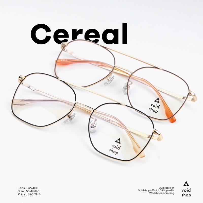 12.12 เบาสบาย ไม่กดดั้ง แว่นตา ทรงดี น้ำหนักเบา รุ่น Cereal จากร้าน voidshop