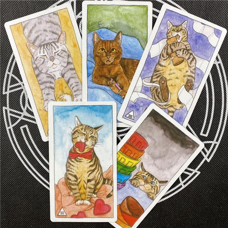 Full English Cat Tarot Cards Deck With DF Guidebook Read Fate Family ...