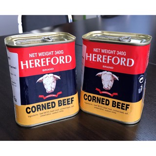 เนื้อกระป๋องหมักเกลือ HEREFORD CORNED BEEF (เนื้อโคบดปรุงสุก) 340 กรัม