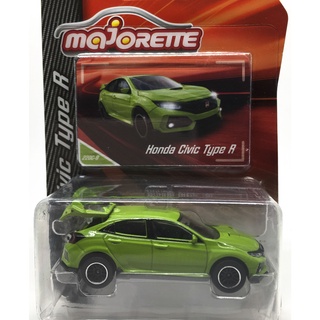 Majorette Honda Civic Type R - Green Color /Wheels D6CSBCL /scale 1/58 (3 inches) Package with Card