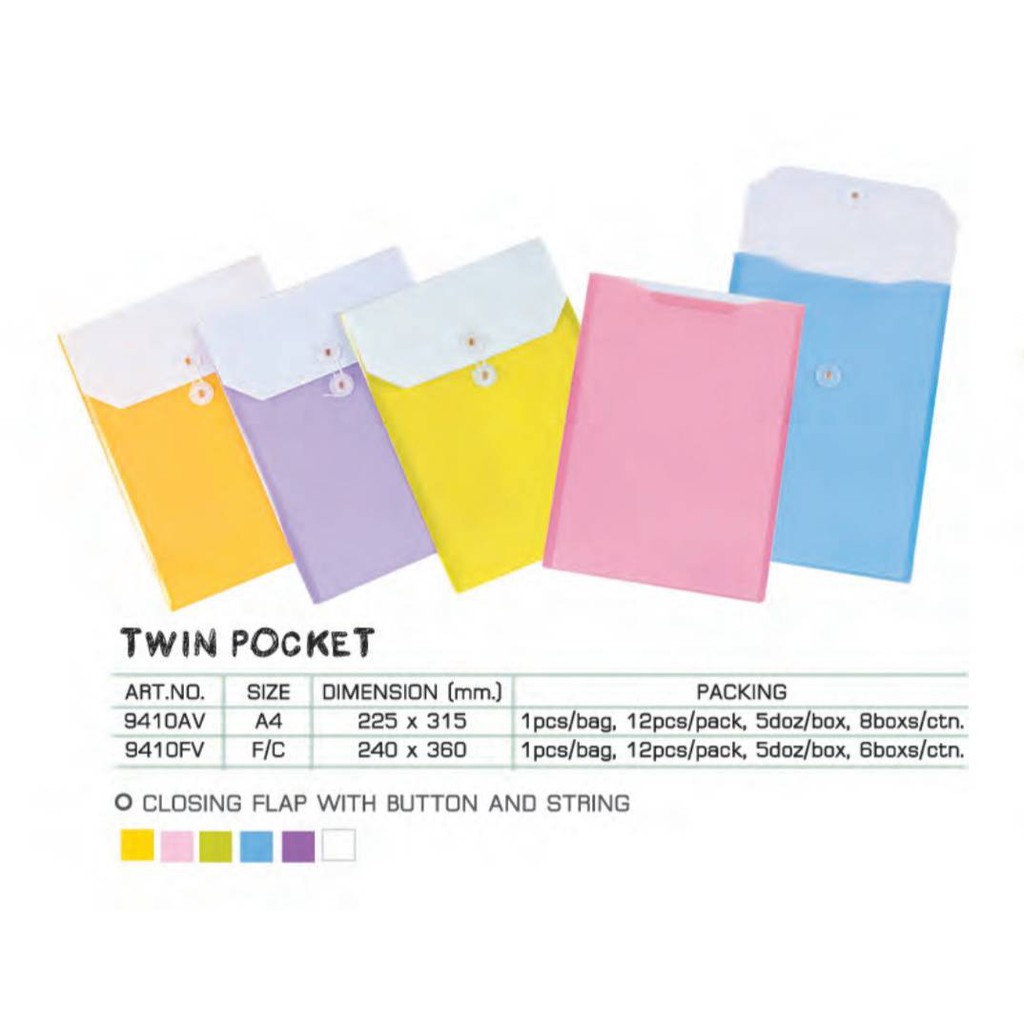 ซองพลาสติกผูกเชือก A4 , F4 แนวตั้ง ฟลามิงโก้ 9410AV , 9410FV