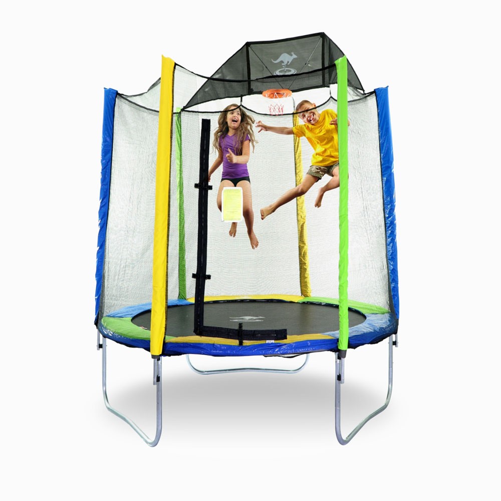 SanookTrampoline แทรมโพลีนที่กระโดดขนาด 8 ฟุต 2.40 ม.รุ่น Standard มีรั้วตาข่าย กระโดดได้ 3-4 คน แข็งแรงปลอดภัย