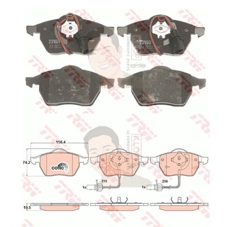 GDB1307 ผ้าเบรค-หน้า(TRW) (เนื้อผ้า COTEC) VW PASSAT 2.4 03