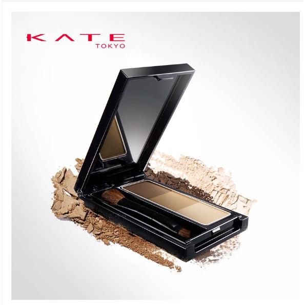 Kate 3 D พาเลทเขียนคิ้วเนื้อฝุ่นพร้อมแปรงและกระจก