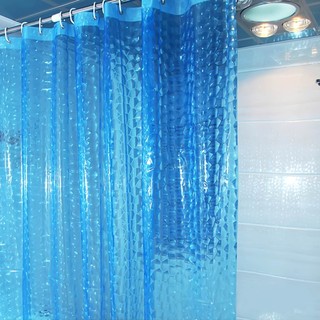 3D Water Cube Mold Effect ม่านห้องน้ำม่านอาบน้ำ PEVA พร้อมตะขอพลาสติก