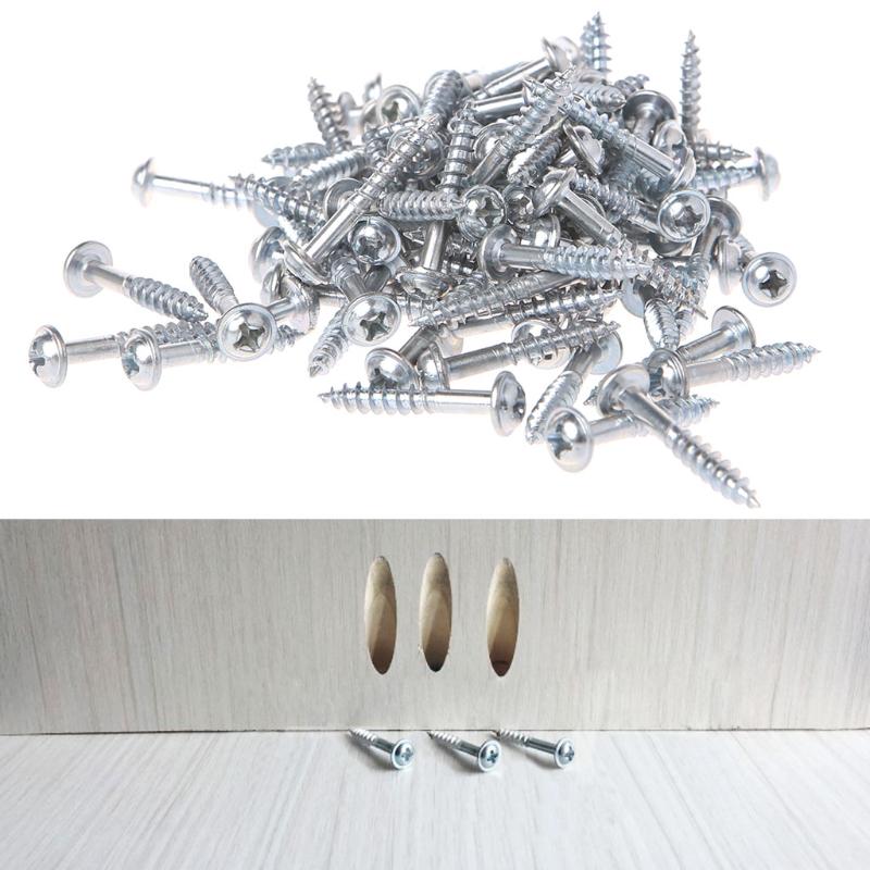 100Pcs M4-25 High Strength Oblique Hole Self-tapping Screws For Pocket Hole Jig