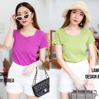 Gi-ants​ BASIC เสื้อคอห้าเหลี่ยมแขนสั้น​ CARDIGAN_NISTA​