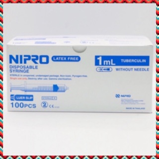 (ยกกล่อง) Syringe Nipro / Terumo ไซริงค์ นิโปร 1ml 100 อัน