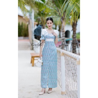 พร้อมส่ง 🎐GWrobe Vintage Long-Dress🎐 crystal 20463