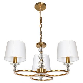 โคมไฟช่อ ไฟช่อ CARINI MS2786-3 สีขาว/ทอง/ใส 3 หัว โคมไฟภายใน โคมไฟ หลอดไฟ CHANDELIER CARINI MS2786-3 WHITE/GOLD/CLEAR 3-