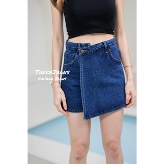 TwiceJeans กระโปรงกางเกง วินเทจ สียีนส์เข้ม