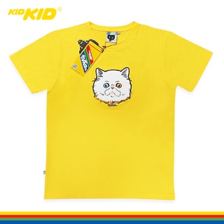 Kidkid(คิดคิด) เสื้อแขนสั้น Limited Edition คิดคิด ลายแมว สีเหลือง