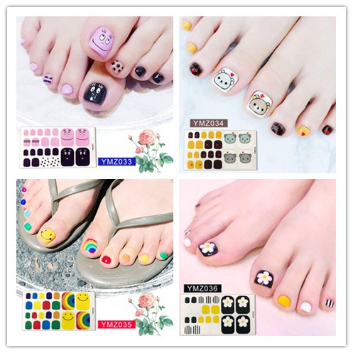 สติ๊กเกอร์ลายการ์ตูน สไตล์เกาหลีสำหรับติดตกแต่งเล็บเท้า  A001 - 030 - รูปที่ 5