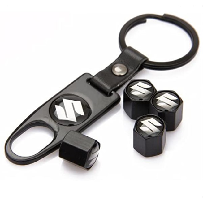 จุกลม จุ๊บลม พวงกุญแจ แต่งล้อรถยนต์ Car Wheel Tire Valve Air Caps Keychain Styling for Suzuki Black for Swift Carry Ciaz