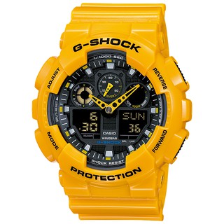 นาฬิกา คาสิโอ Casio G-Shock Standard Analog-Digital รุ่น GA-100A-9AER (BUMBLE BEE) พิเศษ!! (กระป๋องเหล็ก นำเข้า EUROPE)