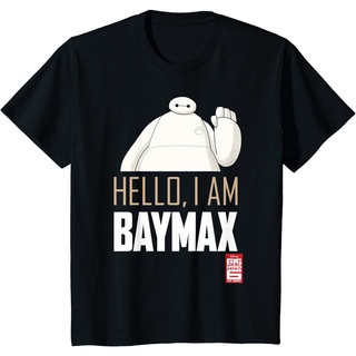 เสื้อยืดใหม่เสื้อยืด พิมพ์ลายกราฟิก Disney Big Hero 6 TV Series Baymax Hello สําหรับเด็กรหัสเต็ม S-3XL