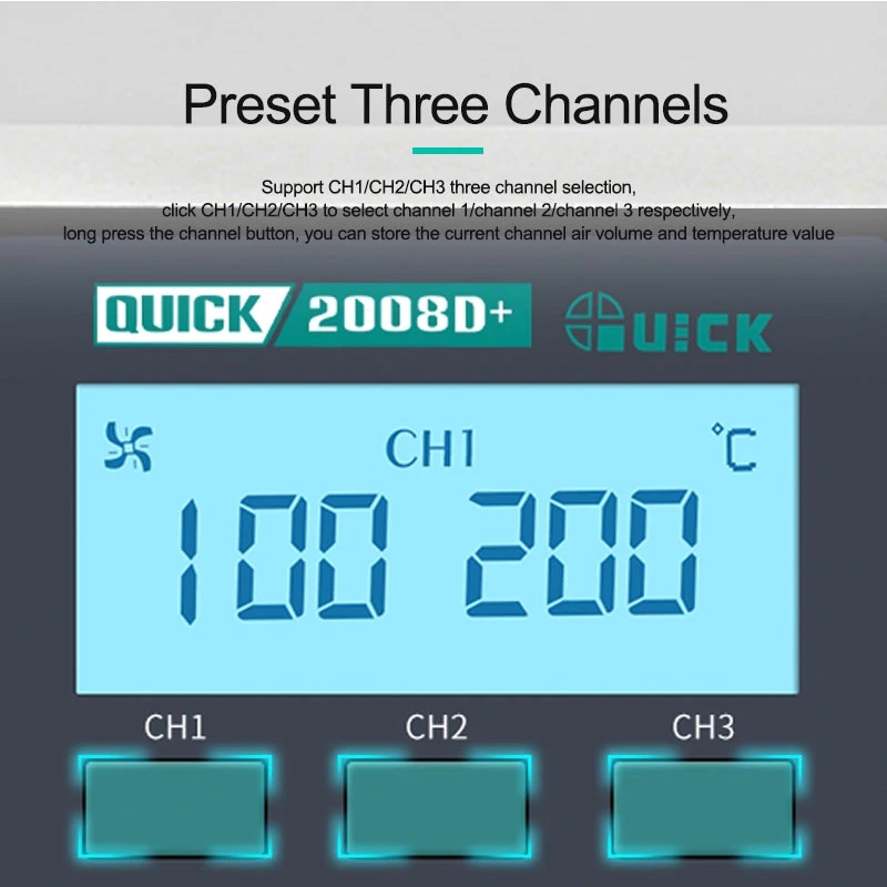 เครื่องเป่าลมร้อน QUICK 2008D+ อุณหภูมิ : ตั้งแต่ 100 รูปที่ 4