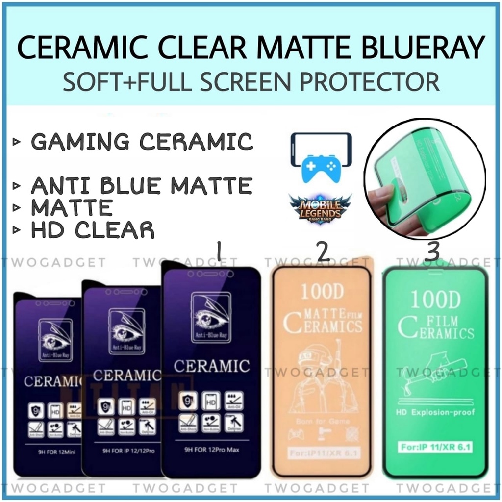 Redmi A3/A4/A5 MI 14T/13T/12T/11T/10T/Pro/11/12/lite Anti Blue/Matte/Clear Ceramic Screen Protector