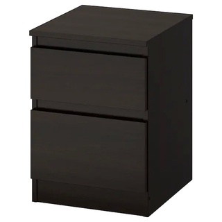 คุลเลน ตู้ 2 ลิ้นชัก น้ำตาลดำ 35x49 ซม. โต๊ะหัวเตียง KULLEN Chest of 2 drawers black-brown