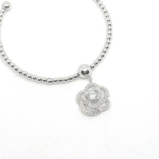 กำไลข้อมือ Silver Bead หุ้ม Platinum Plated ประดับจี้ Charming เพรช CZ แท้ สวยหรู