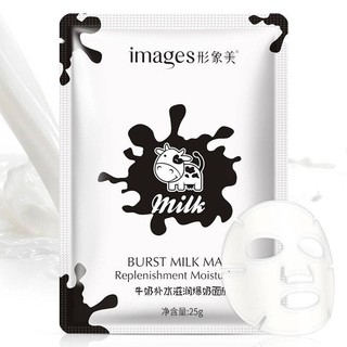 M025 แผ่นมาร์คหน้าสูตรโปรตีนนม Images Burst Milk Mask