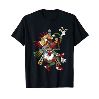 พร้อมส่ง เสื้อยืดแขนสั้น คอกลม ผ้าฝ้าย 100% พิมพ์ลาย Quetzalcoatl Aztec God Deity Feathered Serpent Cottno หลากสี แฟชั่น