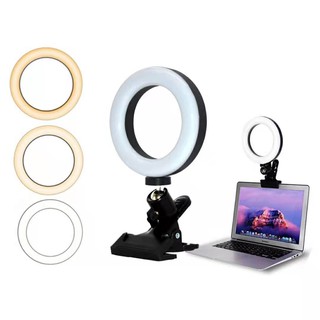 4.5” Desk Ring Light with Clamp Stand, Selfie Table Lighting for Desktop Zoom Meetings, Webcam, Computer Monitor