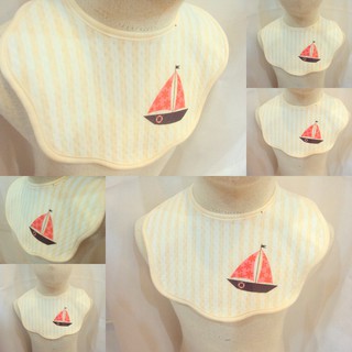 ผ้ากันเปื้อนเด็ก ผ้าฝ้าย 100% Cotton ลายเรือใบ