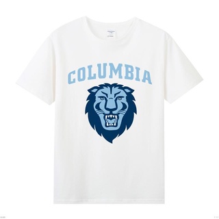 เสื้อยืดผ้าฝ้ายพิมพ์ลายขายดี เสื้อยืดแขนสั้น ผ้าฝ้ายแท้ พิมพ์ลาย Colombia University Columbia สไตล์อเมริกัน สําหรับผู้ชา