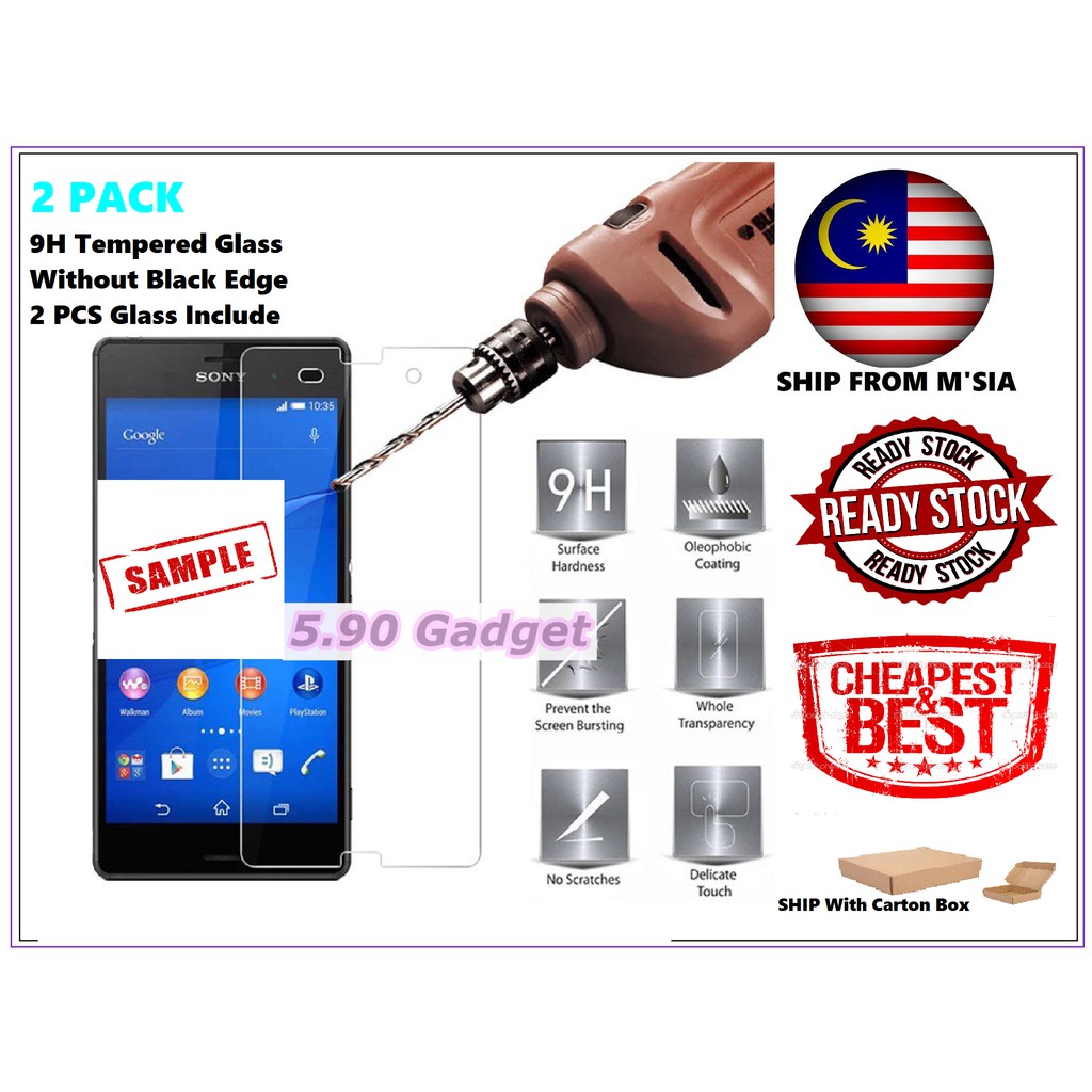 (2 ชิ้น) Sony Xperia Z/Z1 Mini/Z2/Z3/Z3 Mini/Z5/C4/M4/M5 9H กระจกนิรภัย