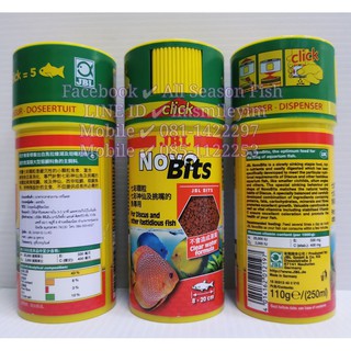 110 g. / 250 ml. JBL NovoBits CLICK (ปลาปอม ส้ม-เขียว)