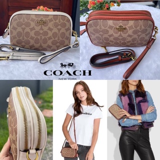 COACH 31542 SADIE CROSSBODY CLUTCH IN COLORBLOCK SIGNATURE CANVAS