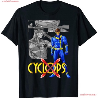 Marvel X-Men Cyclops Collage Panel Logo T-Shirt เสื้อยืดแขนสั้น overside เสื้อยืดผู้หญิง เสื้อยืดผู้ชาย เสื้อยืดพิมพ์ลาย