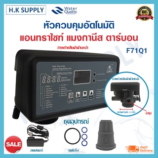 หัวควบคุม ถังกรองน้ำไฟเบอร์ คาร์บอน Auto Control Valve รุ่น F71Q1 6 หุน Carbon Manganese Anthracite FRP หัววาล์ว ออโต้