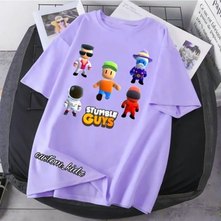 เสื้อยืด ผ้าฝ้าย พรีเมี่ยม ลาย Stumble guys สําหรับเด็กทุกเพศ