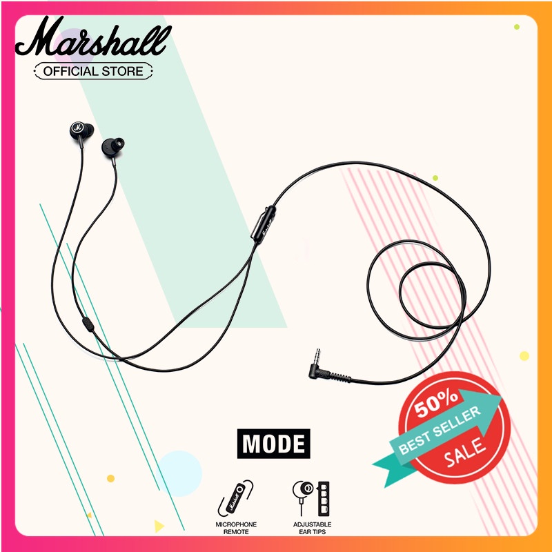 Marshall Mode Wired Hi-Fi In-Ear Headphones Professional Monitor Earphones with Microphone