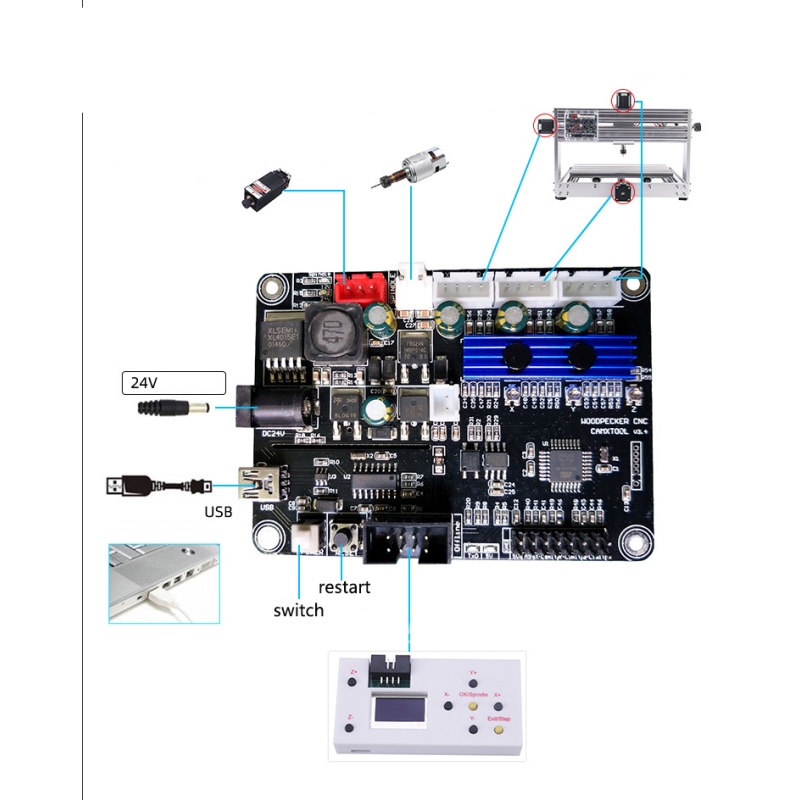 3 Axis grbl CNC Router Porta USB engraving machine 1.1f 2418 CNC Control Board 