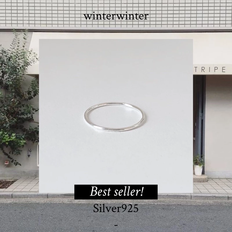 Winterwinter Silver925 : *แหวนเงินแท้925 เกาหลี แหวนเกลี้ยง เส้นกลมเรียบ 1 mm ( ขายดี )